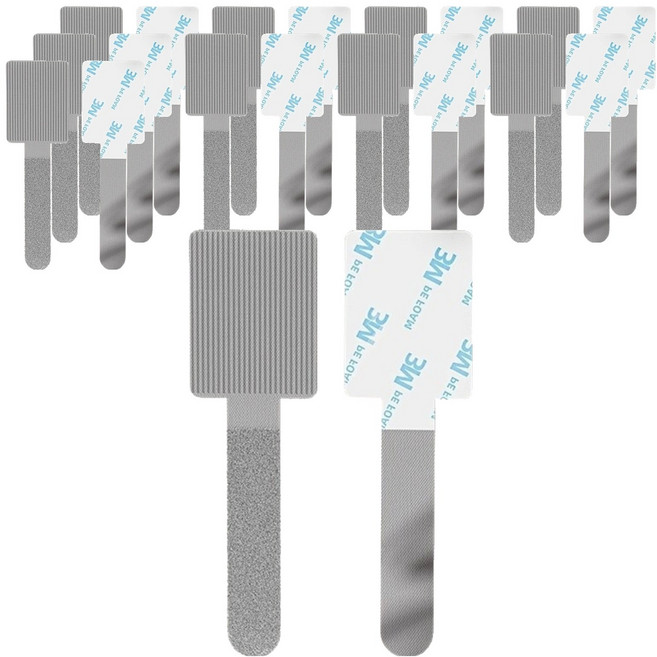 모니카콜라 벨크로 케이블타이 짧은형, 그레이, 20개