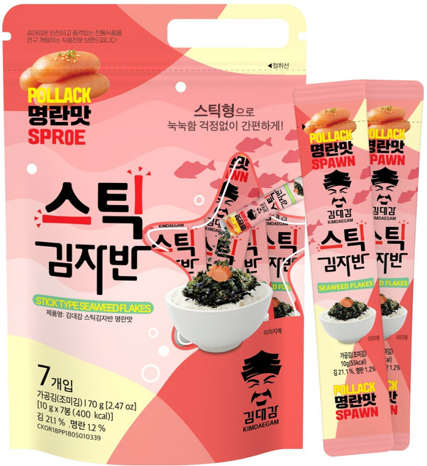 김대감 명란 스틱김자반 7p, 70g, 1개