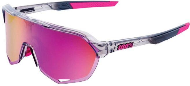 100퍼센트 100 S2 선글라스, 폴리쉬드 트렌슬러센트 그레이 도쿄나이트 퍼플 미러렌즈, 1개