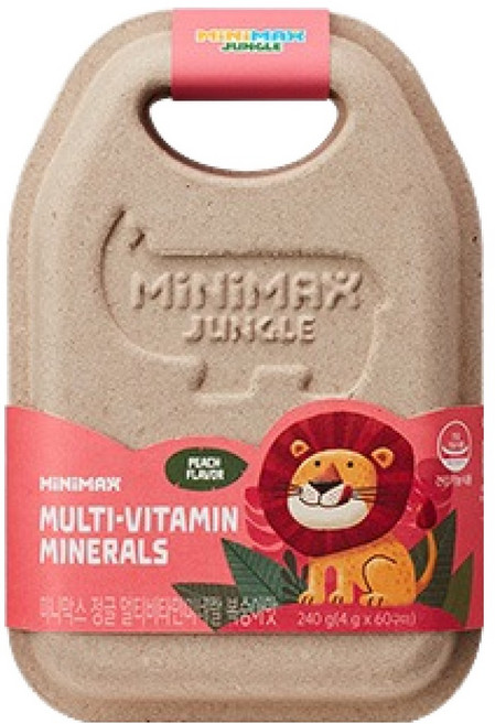 미니막스 정글 멀티비타민미네랄 복숭아맛 240g, 60정, 1개