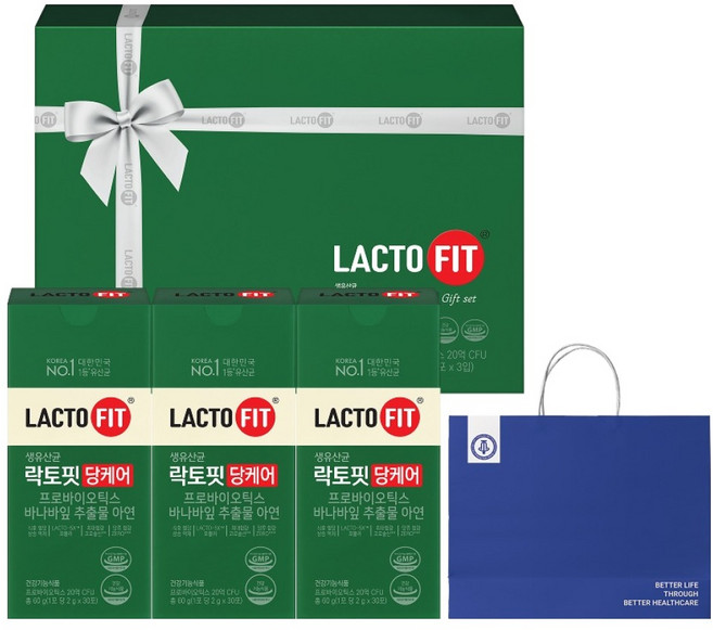 락토핏 당케어 선물세트 90p + 쇼핑백, 30정, 1세트