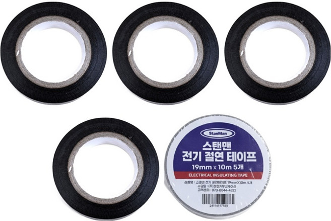 스탠맨 전기절연테이프 19mm x 10m, 5개