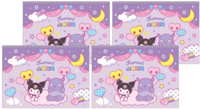 산리오 V3 스케치북 쿠로미, 8절, 4개, 16매