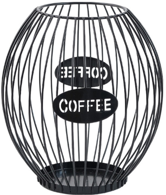 Yesone 奢華圓形膠囊展示架 M 16 x 18 cm, 黑色, 1個