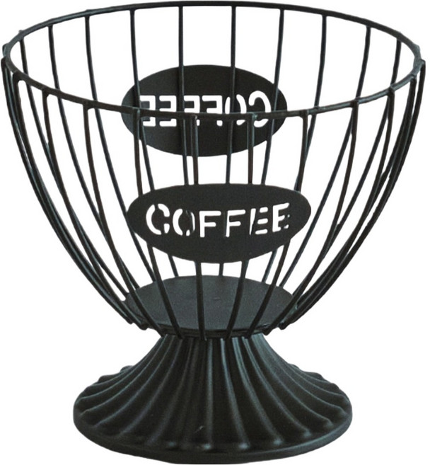 예스원 오브제 감성 와이어 캡슐 바구니 스타일 A 15 x 13.5 cm, 블랙, 1개