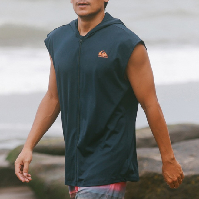 퀵실버 남성용 민소매 후디 집업 래쉬가드 QE21RE169