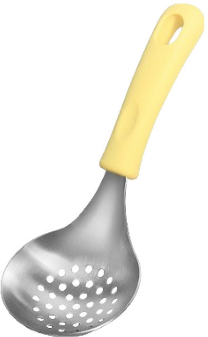 실리콘 스텐 타공 미니국자 원형, YELLOW, 1개