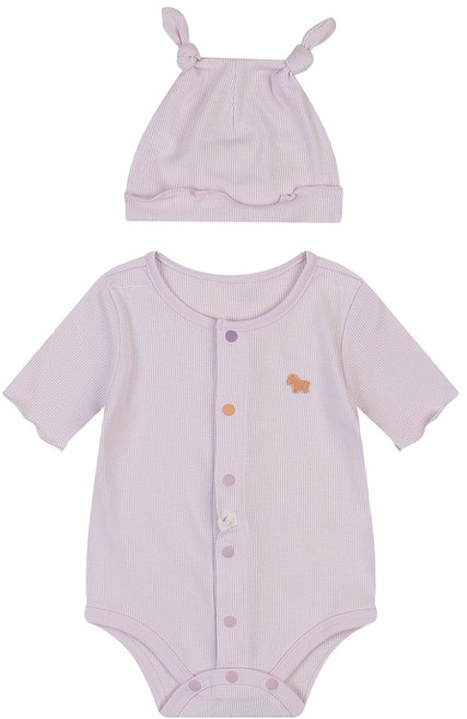 에뜨와 신생아용 선물용 리쿠 5부 바디수트 + 모자 + 선물포장 세트 + 쇼핑백