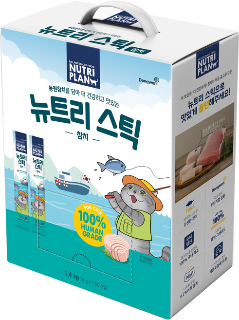 동원뉴트리플랜 고양이 뉴트리 스틱 100p, 참치맛, 1.4kg, 1개