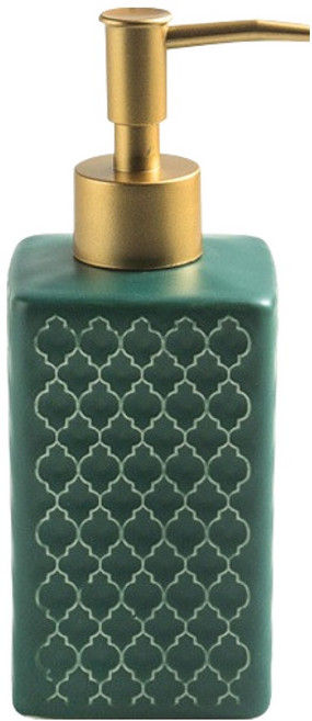 더자카 릴리프 패턴 세라믹 욕실 디스펜서, 딥그린, 1개