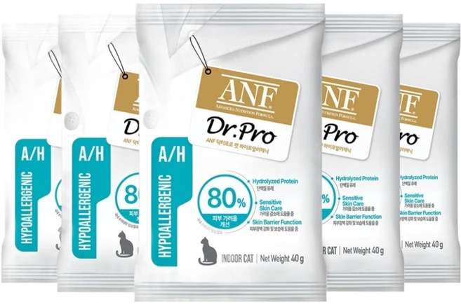 ANF 닥터프로 캣 하이포 알러제닉 사료, 40g, 5개, 피부/피모+알러지 - 쿠팡
