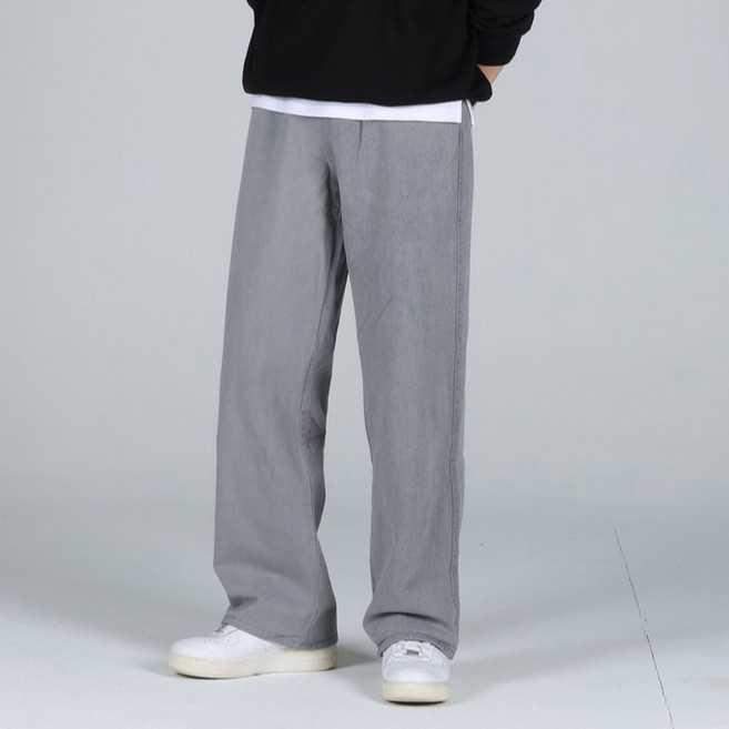 이브클로젯 남성용 빅사이즈 밴딩 세미 와이드 청바지 6690-1