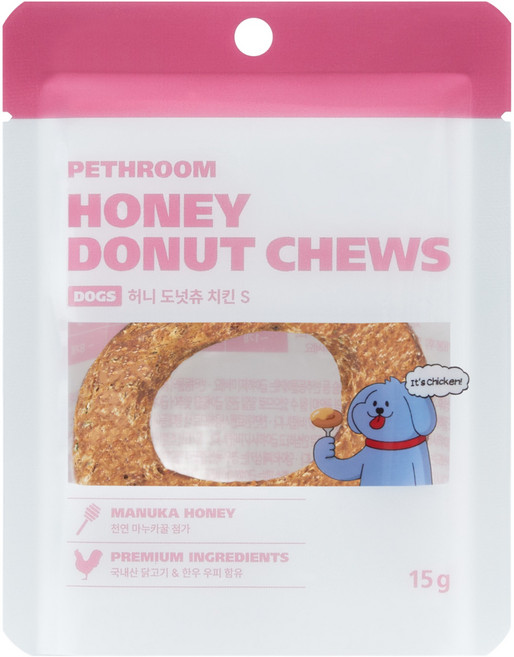 페스룸 강아지 허니 도넛츄, 15g, 1개, 혼합맛(우피/치킨)