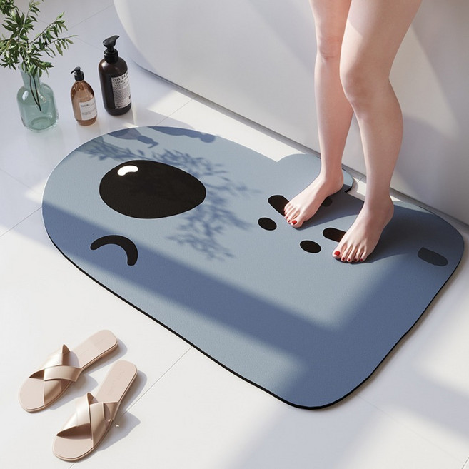 XTER 多用途廚房浴室吸水性珪藻土地墊 可愛Q 2入, 混合色