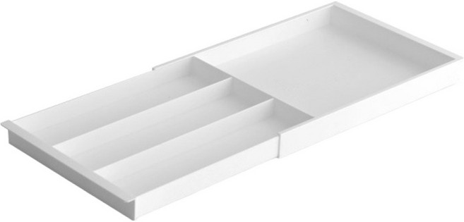 이우아여사 확장형 길이조절 칸막이 수저정리함 4칸, 화이트, 1개