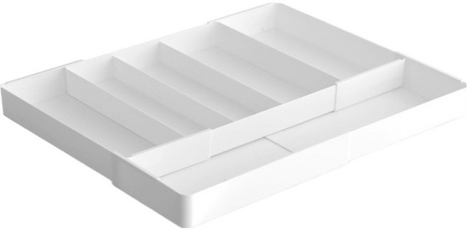 이우아여사 확장형 길이조절 칸막이 수저정리함 6칸, 화이트, 1개