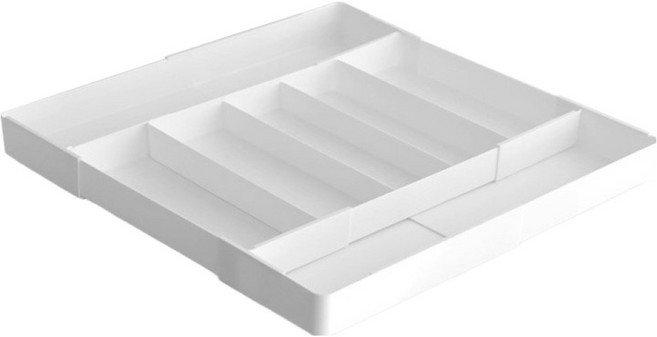 이우아여사 확장형 길이조절 칸막이 수저정리함 7칸, 화이트, 1개