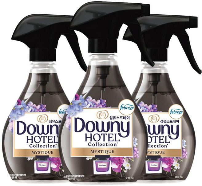 다우니 호텔 컬렉션 섬유 스프레이 미스티크향 본품, 3개, 360ml