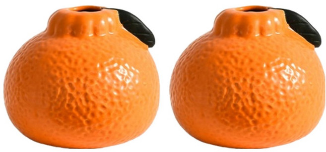 미르노아 미니미 세라믹 인테리어 화병 MMM3474 2p, 오렌지