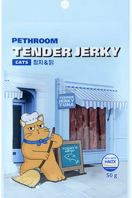 페스룸 텐더 저키 캣츠, 혼합맛(참치/닭), 50g, 1개