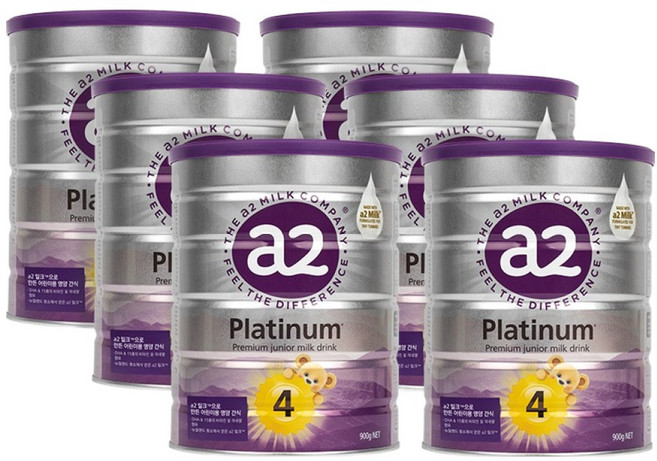 에이투밀크 뉴오리진 a2플래티넘 단백질 분유 4단계, 900g, 6개