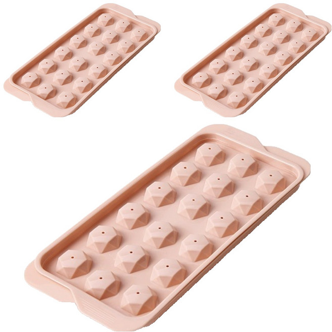 인블룸 미니 보석 얼음틀 18구, 핑크, 3개