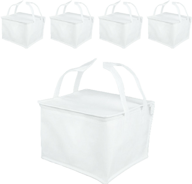 천운패키지 지퍼형 2호 케익박스 보냉백, 화이트, 5개