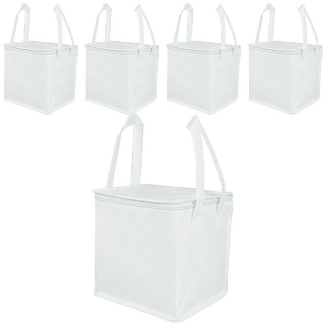 천운패키지 지퍼형 미니 케익박스 보냉백, 화이트, 5개