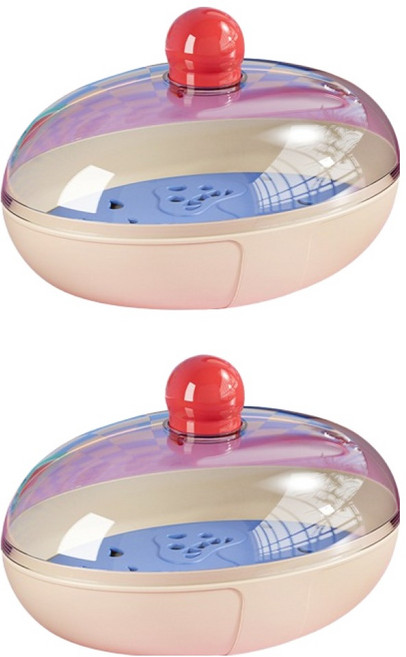 더자카 브라이트 컬러 욕실용 물빠짐형 비누 케이스 FREE(13 x 9 cm), 아이보리, 2개