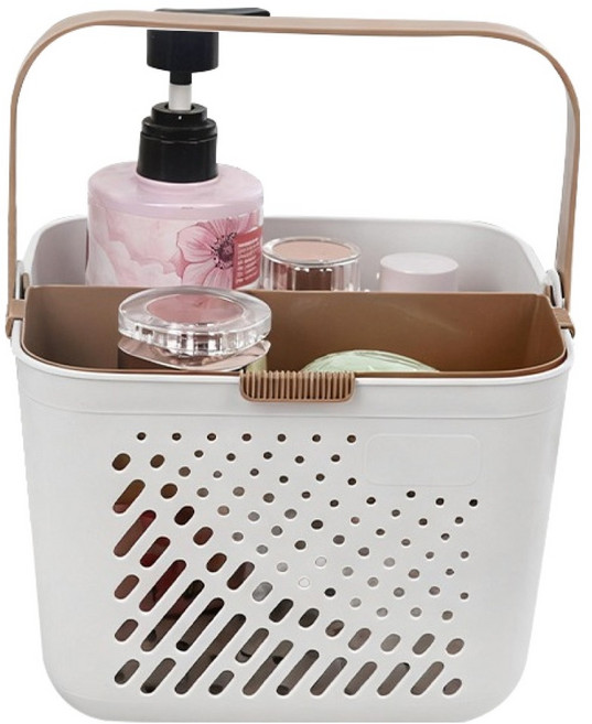 더자카 다용도 배수 수납 목욕바구니, 화이트