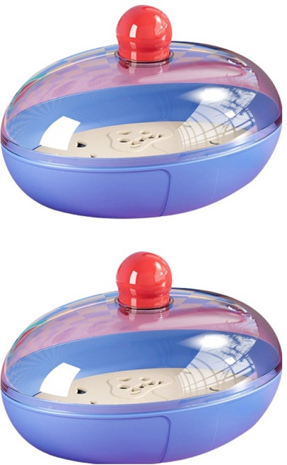 더자카 브라이트 컬러 욕실용 물빠짐형 비누 케이스 FREE(13 x 9 cm), 블루, 2개