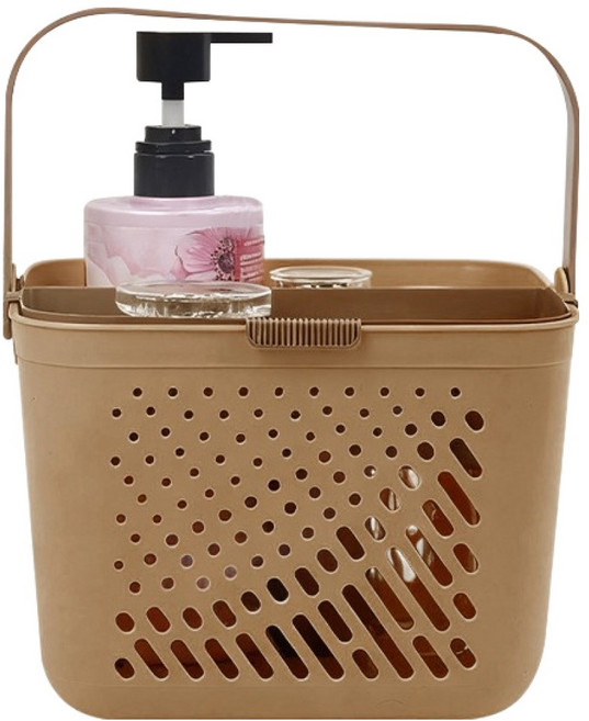 더자카 다용도 배수 수납 목욕바구니, 브라운