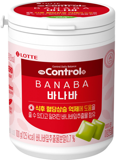 롯데웰푸드 아임 컨트롤 껌 바나바, 100g, 1개