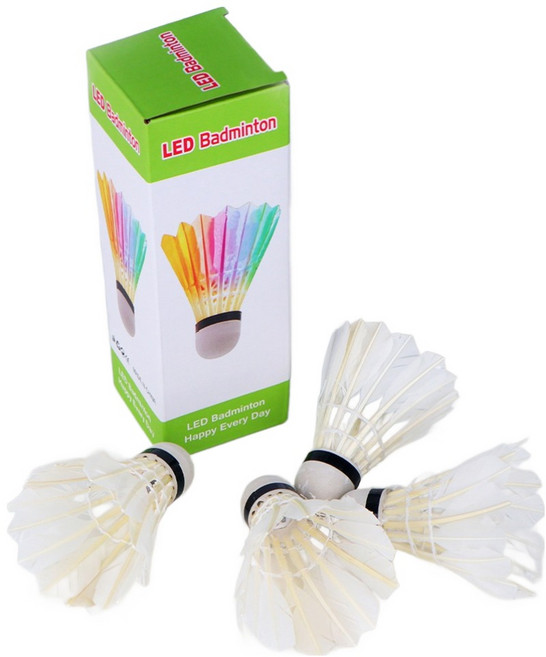 플레이픽 배드민턴 LED 셔틀콕 LS7001, 1개, 4개입, 화이트