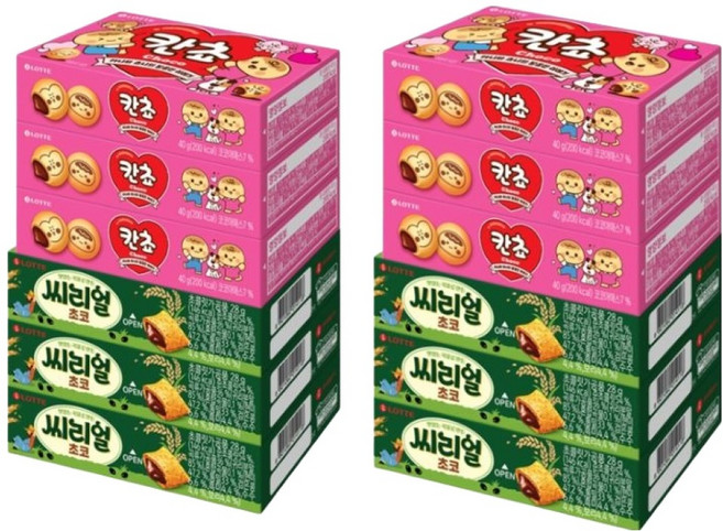 롯데웰푸드 칸쵸 3p + 씨리얼 3p 204g, 2세트