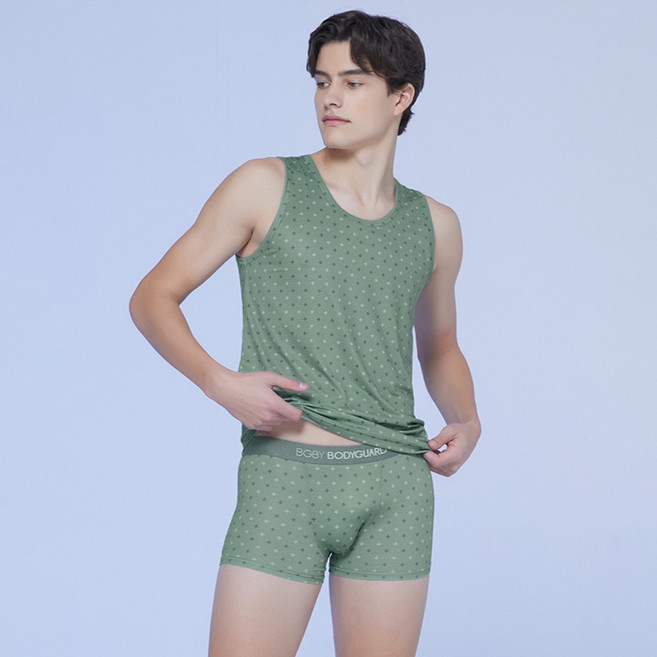 보디가드 남성용 메쉬 런닝 + 드로즈 세트