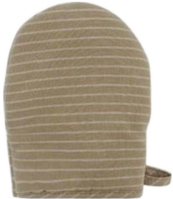 부엌다옴 스트라이프 면 미니 오븐장갑, 베이지, 1개