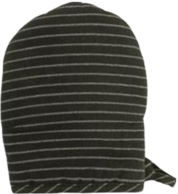 부엌다옴 스트라이프 면 미니 오븐장갑, 그린, 1개