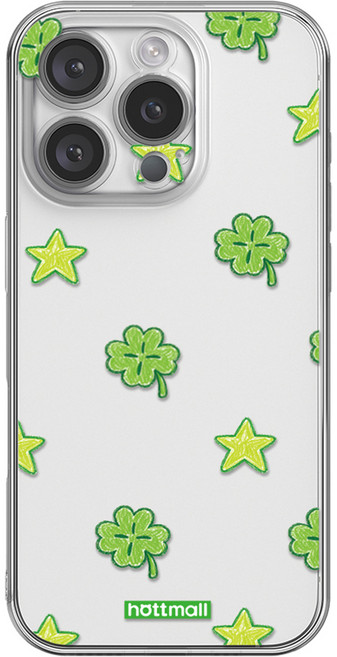 핫티몰 럭키 스타 스케치 패턴 프린팅 투명 휴대폰 케이스