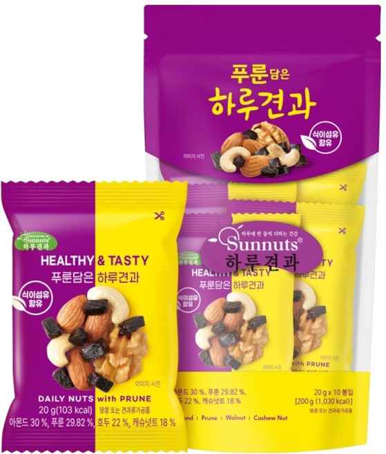 하루견과 푸룬담은 하루견과 10p, 1개, 200g