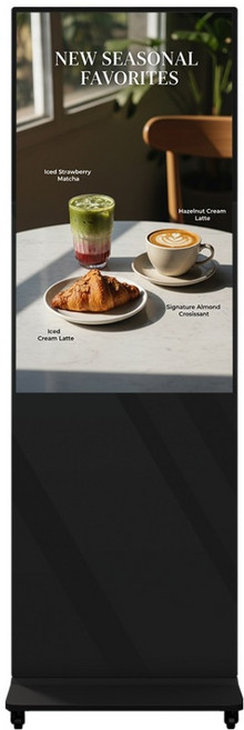 카멜 4K UHD 광고용 이동식 스탠드 디지털 사이니지 방문설치, 109.2cm, CDS4320S(블랙)