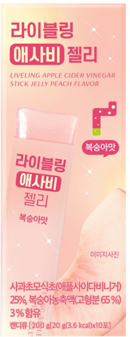 라이블링 애사비 젤리 스틱 복숭아맛 애플사이다비니거, 200g, 1개