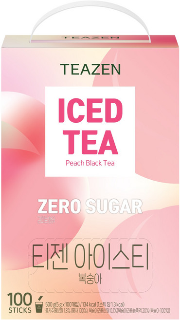 티젠 제로슈가 아이스티 복숭아, 5g, 1개, 100개입