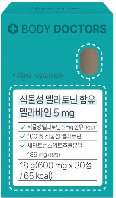 바디닥터스 식물성 멜라토닌 함유 멜라바인 5mg 18g, 30정, 1개 - 쿠팡