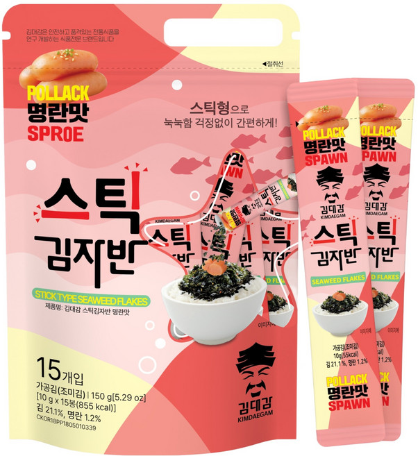 김대감 명란 스틱김자반 15p, 150g, 1개