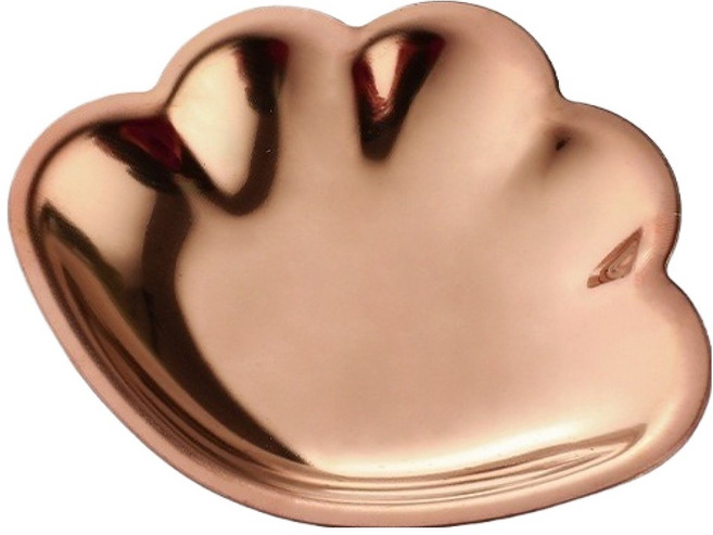 하미룸 메탈 스텐 조개모양 수납 트레이, 로즈 골드