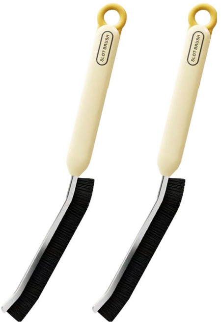 더자카 라운드 심플 욕실 틈새 청소 브러쉬 FREE(28.5 x 2.2 cm), 아이보리, 2개