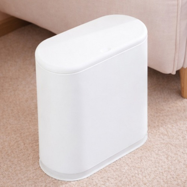 제로리빙 슬림한 방수 원터치 쓰레기통 10L, 화이트