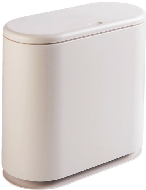 제로리빙 슬림한 방수 원터치 욕실 휴지통 10L, 베이지