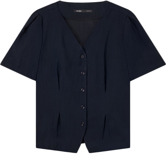 MIXXO 女款V領短袖襯衫